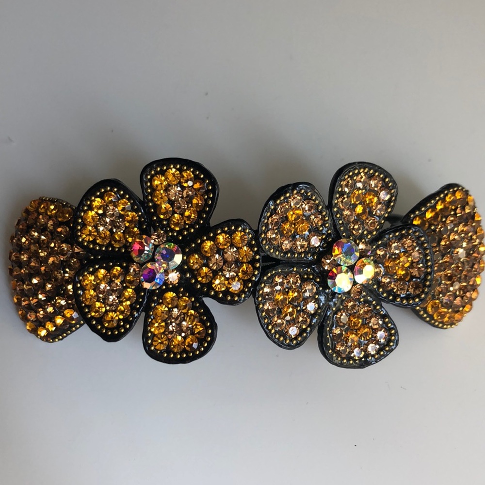 Topaz Amber Swarovski Crystal Hair Pin Accessory